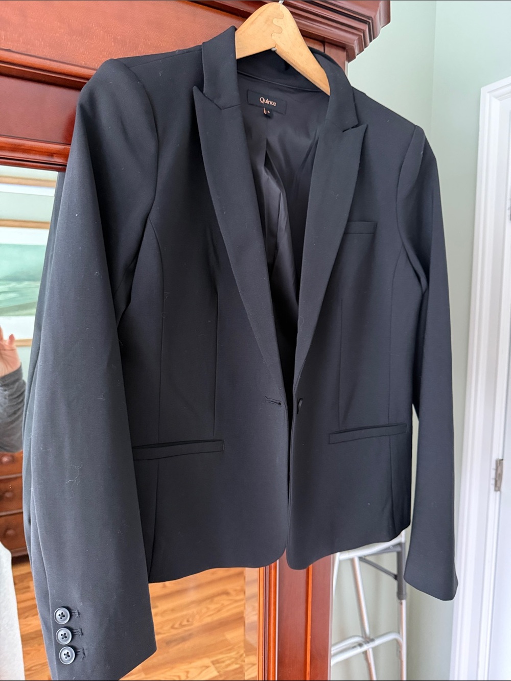 Quince Black Women's Single-Button Tailored Blazer (S) NWT